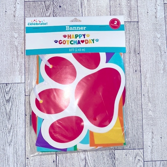 DOG PUPPY “HAPPY GOTCHA DAY” ADOPTION PARTY BANNER - Picture 1 of 3